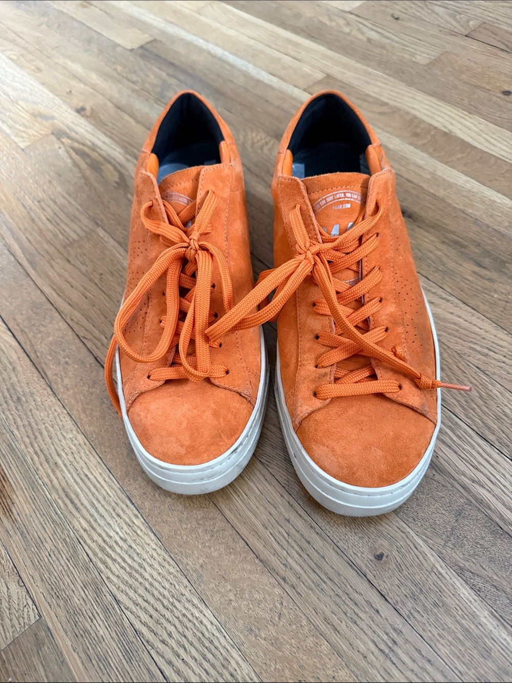 P448 Orange Suede Low-Top Sneakers